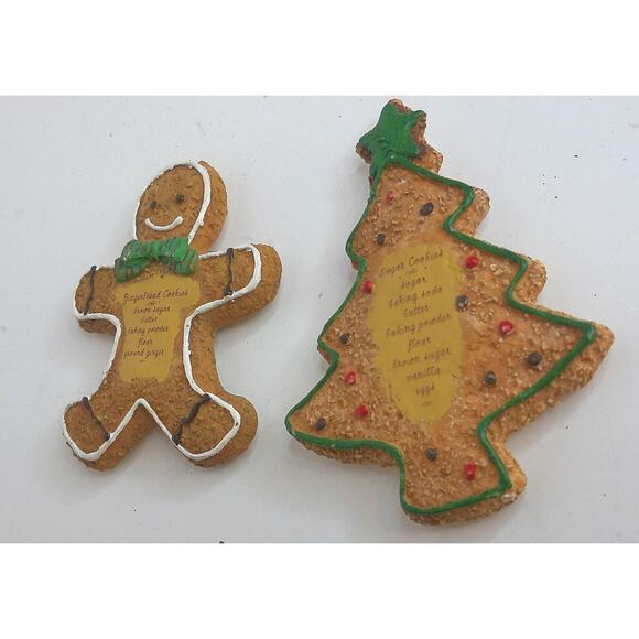 Vintage Russ Christmas Sugar Cookie Gingerbread Recipe Magnet Set of 2 - Picture 6 of 6